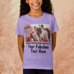 Hinzufügen von Foto- und Text-benutzerdefinierten  T-Shirt<br><div class="desc">Erstellen Sie Ihre eigenen Geschenke, fügen Sie Foto und Text auf diesem personalisierten Lavendel in Shirt. Machen Sie einfach Ihr eigenes cooles T - Shirt-Design. Die personalisierten Kinder im Shirt sind auch für Jungen, Männer und Frauen in verschiedenen Farben erhältlich. Ideal für Brautparty Party (als Blumengeschenk), Schulveranstaltung, Corporate Party, lustige...</div>