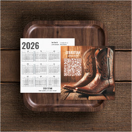 Hinzufügen von Foto Western 2026 Kalender-Visitenk Quadratische Visitenkarte