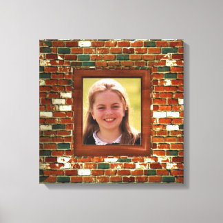 Hinzufügen von Foto zu Brick Illusion gewickelt Le Leinwanddruck
