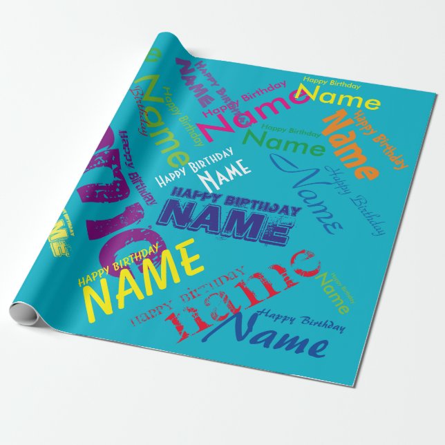 Hinzufügen von Happy Birthday Wrapping Paper Geschenkpapier (Ungerollt)