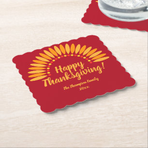 Hinzufügen von Jahr für glückliche Ernte Thanksgiv Untersetzer