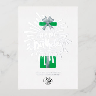 Hinzufügen von Logo-Grünen Geschenk Fireworks Busi Folieneinladung