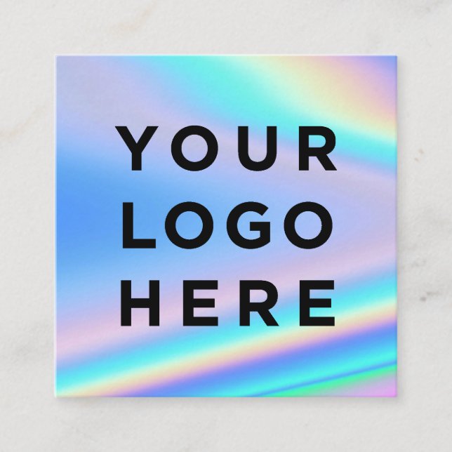 Hinzufügen von Logo-Holographic Square-Visitenkart Quadratische Visitenkarte (Vorderseite)
