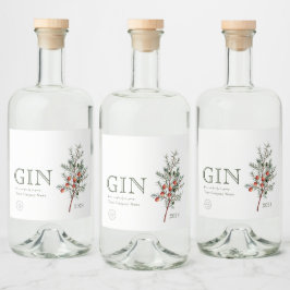 Hinzufügen von Logo Juniper Branch Custom GIN Alkoholflaschenetikett
