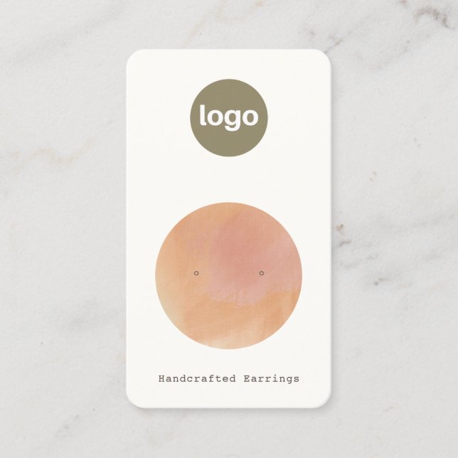 Hinzufügen von Logo Terracotta Aquarellfarbensterr Visitenkarte (Vorderseite)