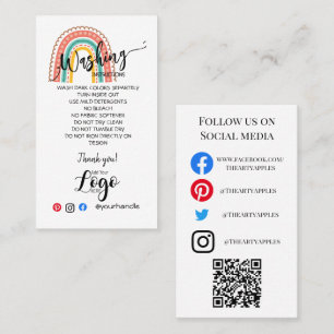 HINZUFÜGEN VON LOGO-Waschanweisungen CARE CARDS Re Visitenkarte