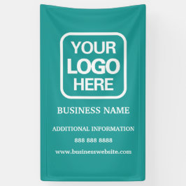 Hinzufügen von Logos Einfach Modern Beruflich Aqua Banner