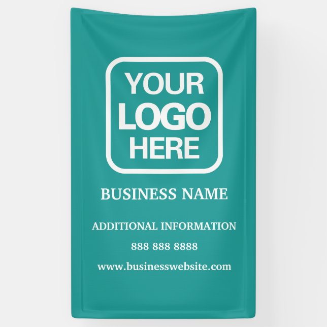 Hinzufügen von Logos Einfach Modern Beruflich Aqua Banner (Vertikal)