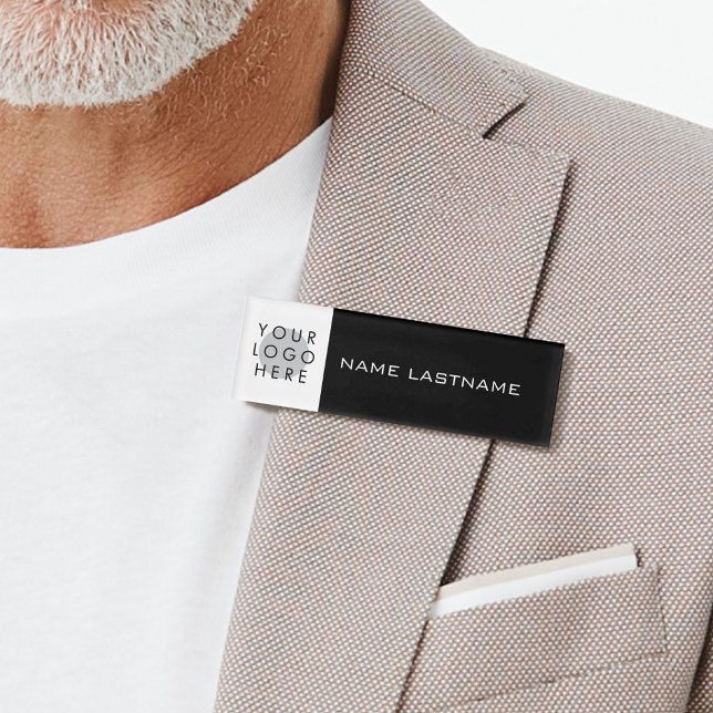 Hinzufügen von Logos Einfache moderne Bezeichnung  Namenschild (Von Creator hochgeladen)