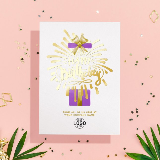 Hinzufügen von Logos Lila Geschenke Fireworks Busi Folieneinladung (Von Creator hochgeladen)