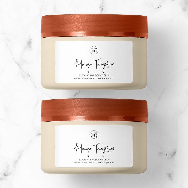 Hinzufügen von Logos Minimalistisches Skriptlabel Adressaufkleber (Von Creator hochgeladen)