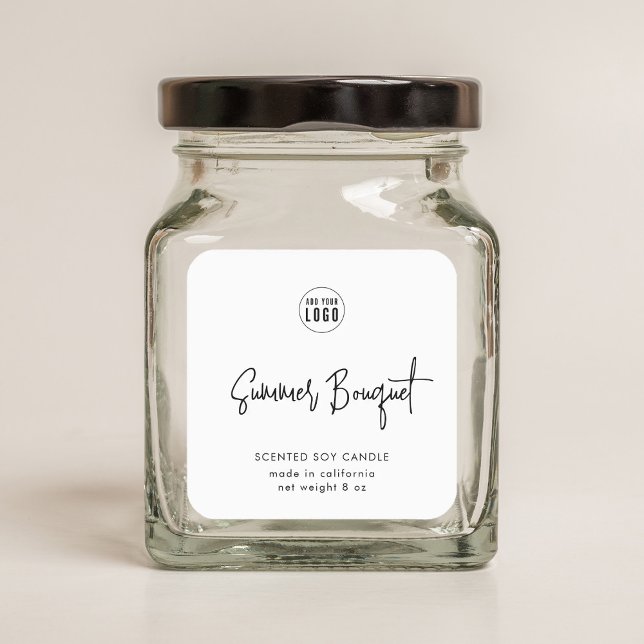 Hinzufügen von Logos Minimalistisches Skriptlabel Quadratischer Aufkleber (Von Creator hochgeladen)