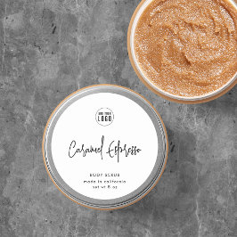 Hinzufügen von Logos Minimalistisches Skriptlabel Runder Aufkleber