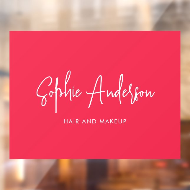 Hinzufügen von Markennamen Trendy Modern Script Cu Fensteraufkleber (Blatt 2)