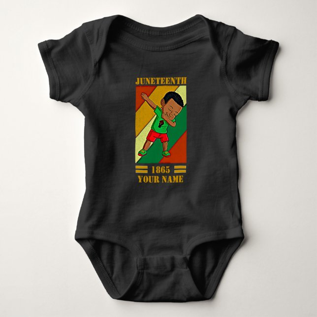 Hinzufügen von Name Bearbeiten Text Juneteenth Kid Baby Strampler (Vorderseite)