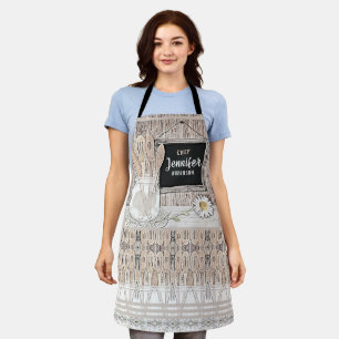 Hinzufügen von Name Fun-Vintager Mehrfach-Print-S Schürze
