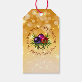 Hinzufügen von Namen für Weihnachten auf Gold-Gesc Geschenkanhänger