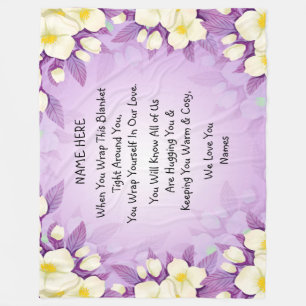 Hinzufügen von Namen Liebe Hug Wrap Lila Blumenstr Fleecedecke