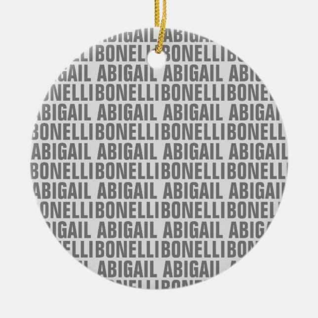 Hinzufügen von Namen minimalistisch fett modernen  Keramik Ornament (Vorne)
