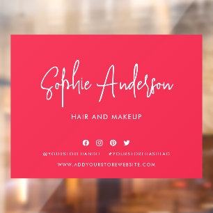 Hinzufügen von Namen Moderne Script Social Media B Fensteraufkleber