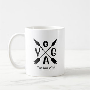Hinzufügen von Namen oder Text-Yoga-Boho-Pfeilern  Kaffeetasse