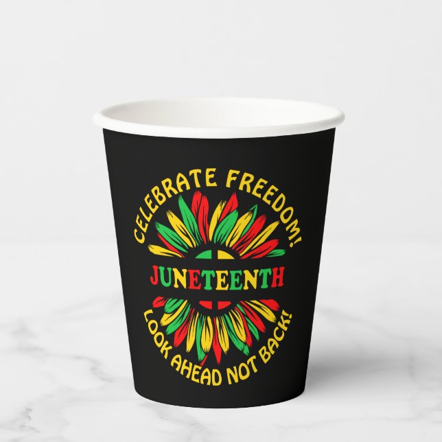 Hinzufügen von Namen Text bearbeiten Juneteenth So Pappbecher (Vorderseite)
