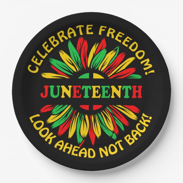 Hinzufügen von Namen Text bearbeiten Juneteenth So Pappteller (Vorderseite)
