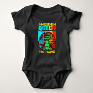 Hinzufügen von Namen Text Juneteente Black Queen A Baby Strampler