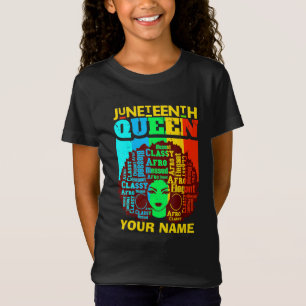 Hinzufügen von Namen Text Juneteente Black Queen A T-Shirt