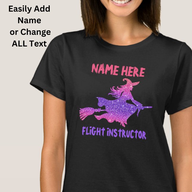 Hinzufügen von Namen und Text Hexe mit einem "Flyi T-Shirt (Von Creator hochgeladen)