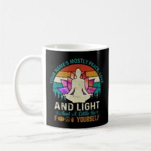 Hinzufügen von Namensänderungstext, Yoga, meistens Kaffeetasse