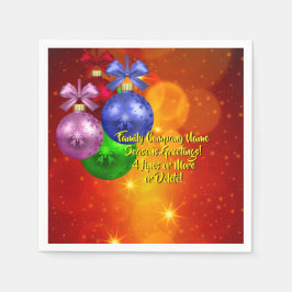 Hinzufügen von Namenstext-Matching-Weihnachtscockt Serviette