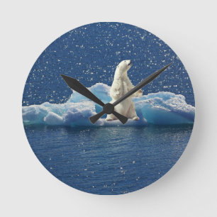 Hinzufügen von SLOGAN zum Rett von Polarbären mit Runde Wanduhr