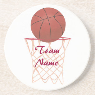 Hinzufügen von Teamnamen Basketball-Untersetzer Getränkeuntersetzer