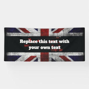Hinzufügen von Text auf englischer Flagge Throw-Ki Banner