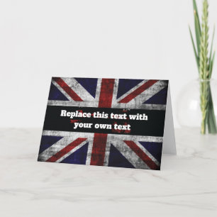 Hinzufügen von Text auf englischer Flagge Throw-Ki Karte