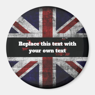Hinzufügen von Text auf englischer Flagge Throw-Ki Magnet