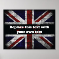 Hinzufügen von Text auf englischer Flagge Throw-Ki