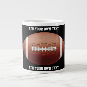 Hinzufügen von Text auf Fußball-Wurfkissen Jumbo-Tasse