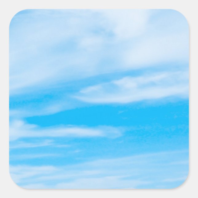 Hinzufügen von Text Blue Sky Clouds Nature Templat Quadratischer Aufkleber (Vorderseite)