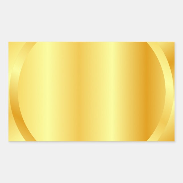 Hinzufügen von Text Monogram Elegant Metallic Gold Rechteckiger Aufkleber (Vorderseite)