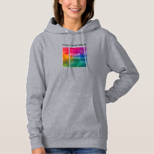 Hinzufügen von Text- oder Namenslogo-Womens, grau, Hoodie