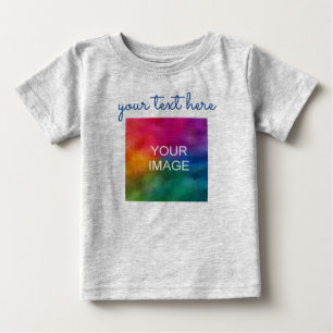 Hinzufügen von Text Upload Foto Baby Gray Calligra T-shirt