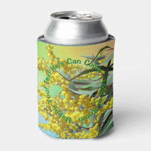 Hinzufügen von Text Wattle & Gum Blätter Aussie Dosenkühler
