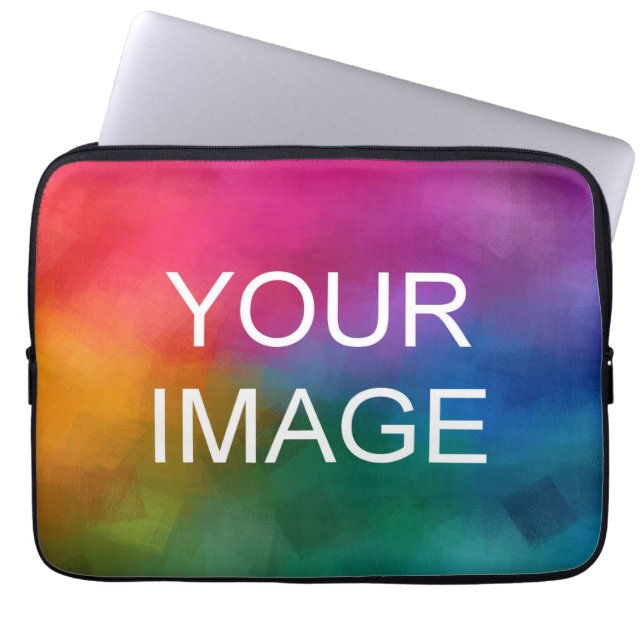Hinzufügen von Textvorlagen zum Foto-Logo Laptopschutzhülle (Vorderseite)