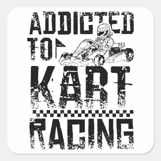 Hinzugefügt, Kart zu gehen Quadratischer Aufkleber (Vorderseite)