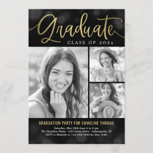 Hip Bokeh EDITABLE COULEUR Graduation Invitation