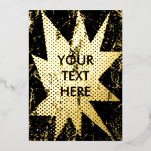 Hip et Grungy Starburst Golden Foil Invitation