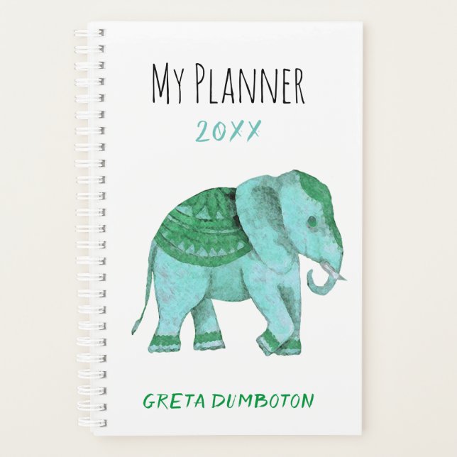 Hip Green Tribal Elephant Tusker personnalisé (Devant)