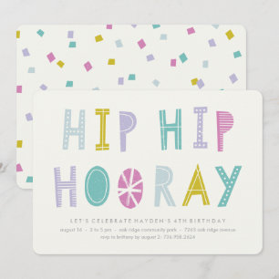 Hip Hip Hooray Anniversaire Invitation - Lime